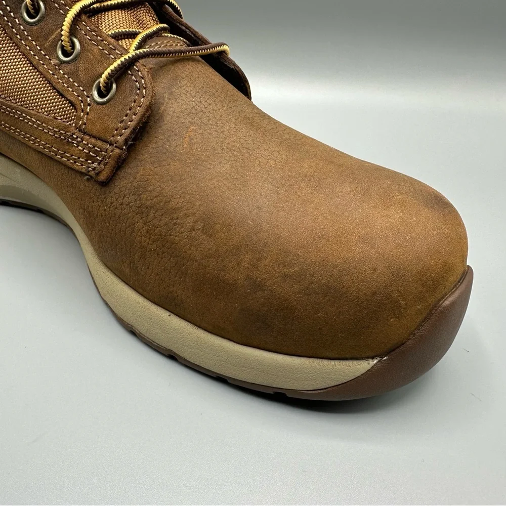 Carhartt Brown Leather Canvas Work Boots Composite Toe men’s Size 12